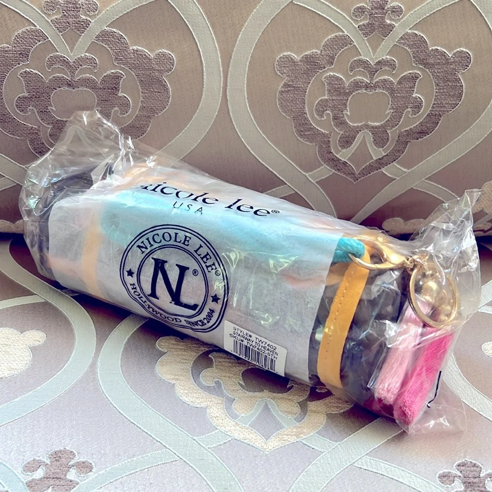 NICOLE LEE~BEACH TOWEL-w/Crossbody Strap & Tassel Keychain~NEW in Sealed Pkg.